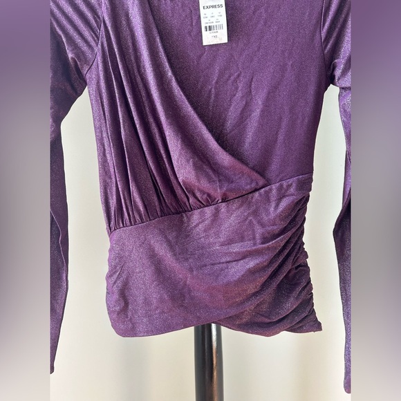 NWT Express / Long Sleeve Shimmer Shirt / XXS - Picture 2 of 4